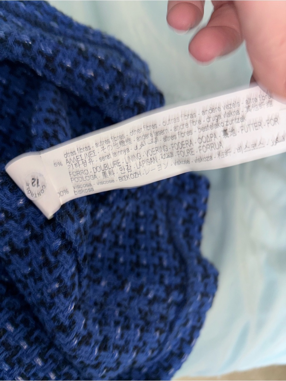 Zara Blue Textured Knit Spaghetti Strap Mini Dress - Picture 13 of 16